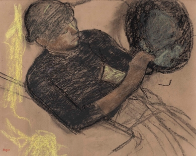 Edgar Degas - Chez la modiste (Modiste garnissant un chapeau)