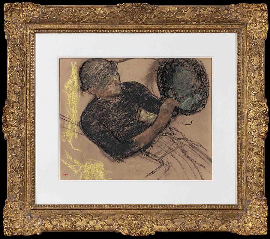 Chez la modiste (Modiste garnissant un chapeau) - Edgar Degas (1834 - 1917)
