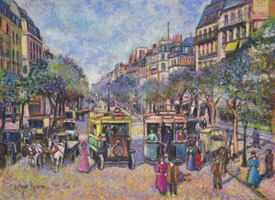H. Claude Pissarro - Les Autobus du Boulevard Bonne-Nouvelle
