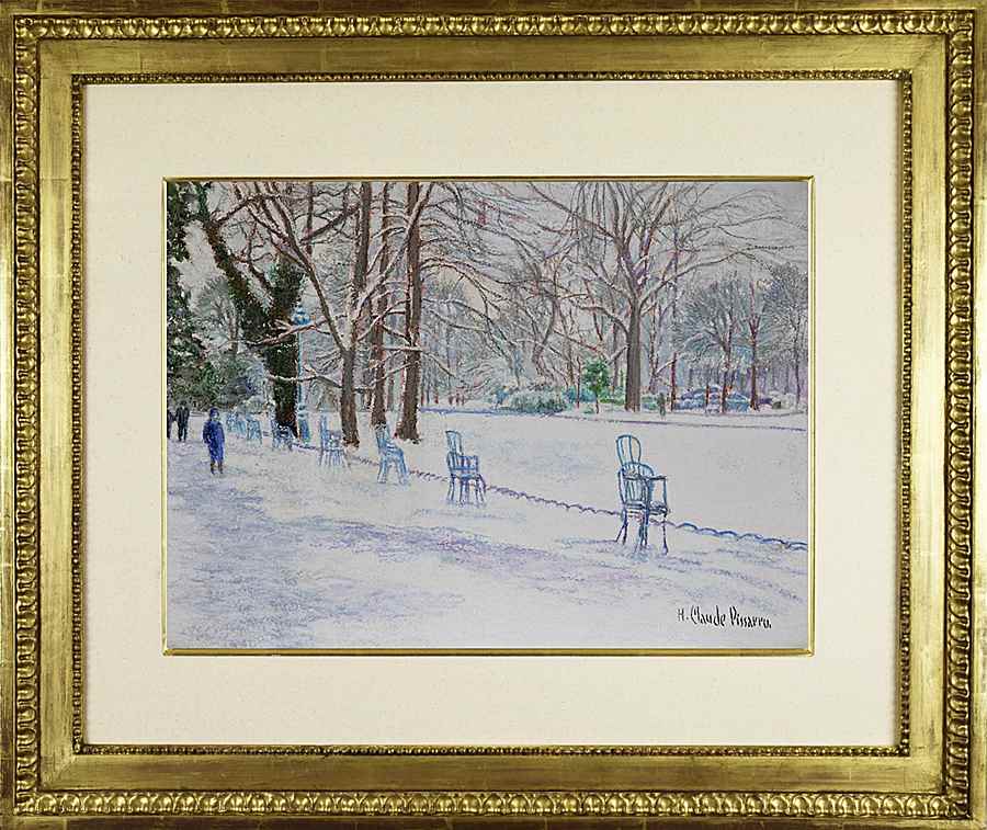 Neige au Jardin des Plantes - H. Claude Pissarro (b. 1935 - )
