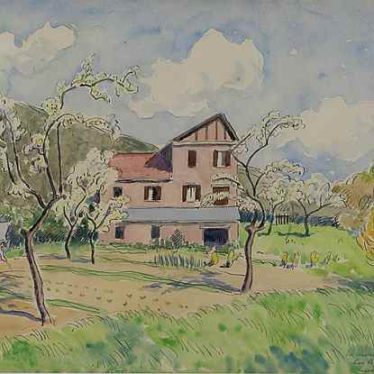  La Maison Rose, Les Andelys - Ludovic-Rodo Pissarro (1878 - 1952)