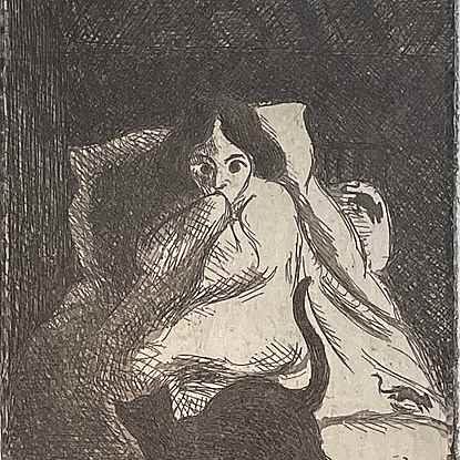 Une femme, un chat et des souris - Georges Manzana Pissarro (1871 - 1961)