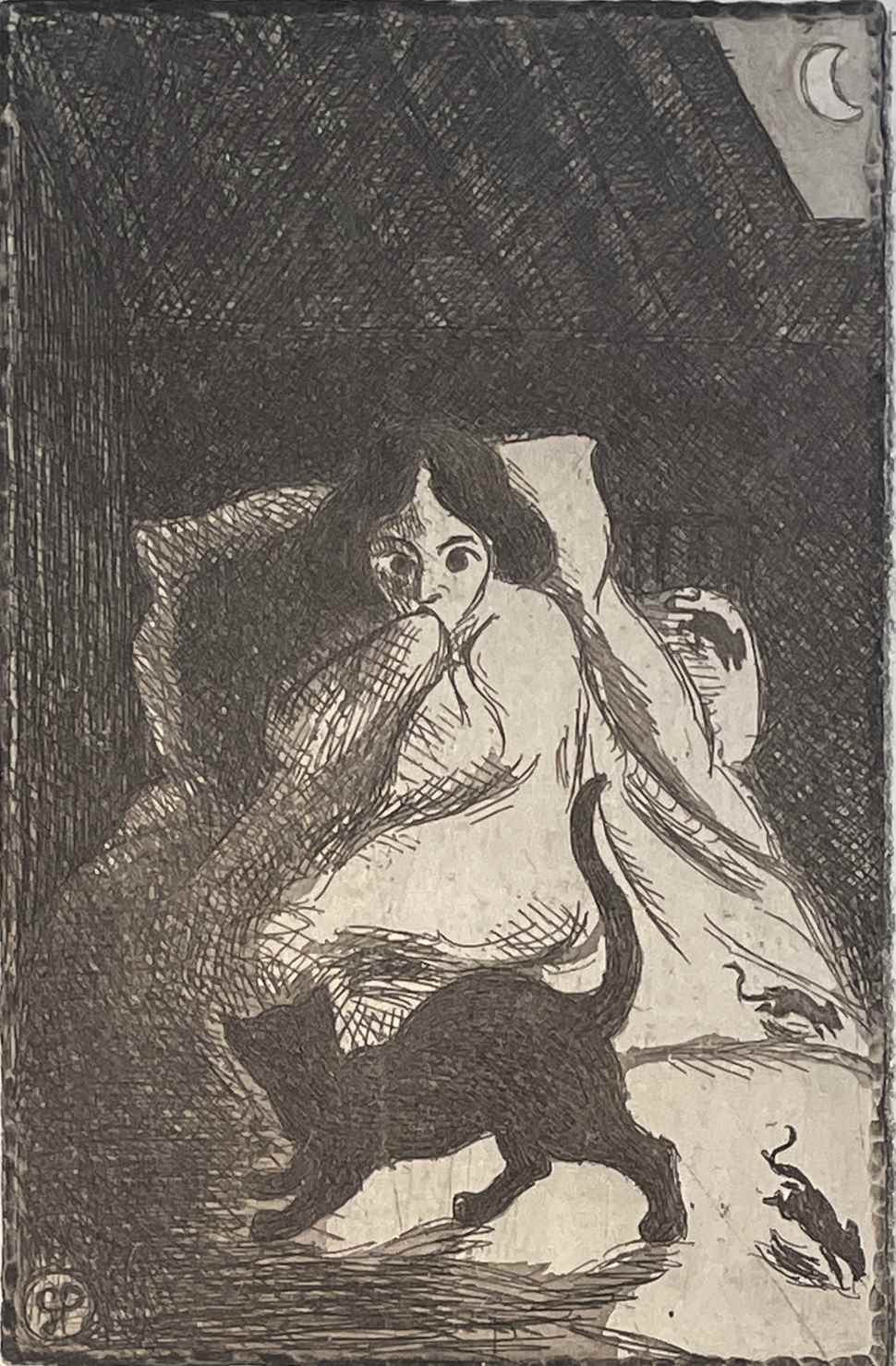 Une femme, un chat et des souris - Georges Manzana Pissarro (1871 - 1961)