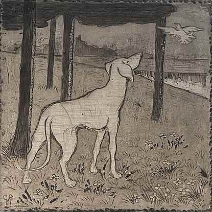 Le chien de la colombe - Georges Manzana Pissarro (1871 - 1961)