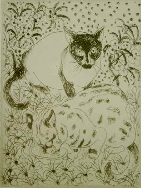 Siamese Cats - Orovida Pissarro (1893 - 1968)