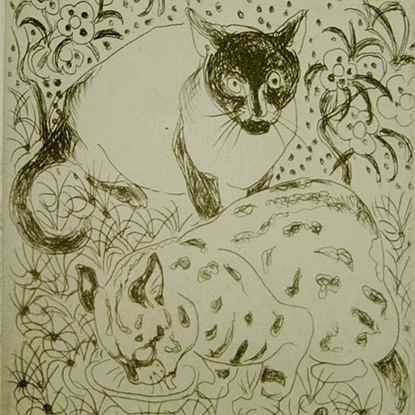 Siamese Cats - Orovida Pissarro (1893 - 1968)