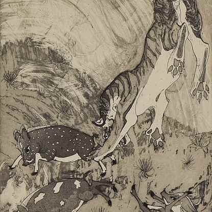 Peccarys and Tiger Pranks - Orovida Pissarro (1893 - 1968)