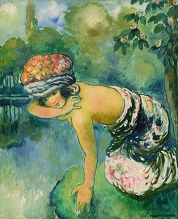 Georges Manzana Pissarro - Jeune femme à la rivière