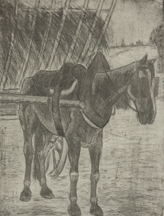 Félix Pissarro - Horse Pulling Hay Cart