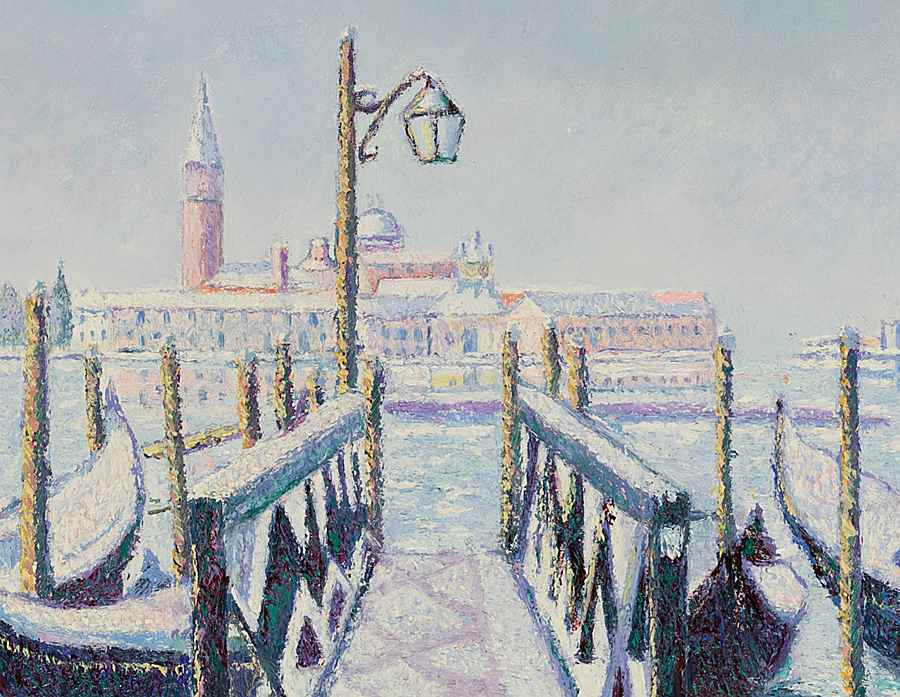 Neige à Venise, Italie - H. Claude Pissarro (b. 1935 - )
