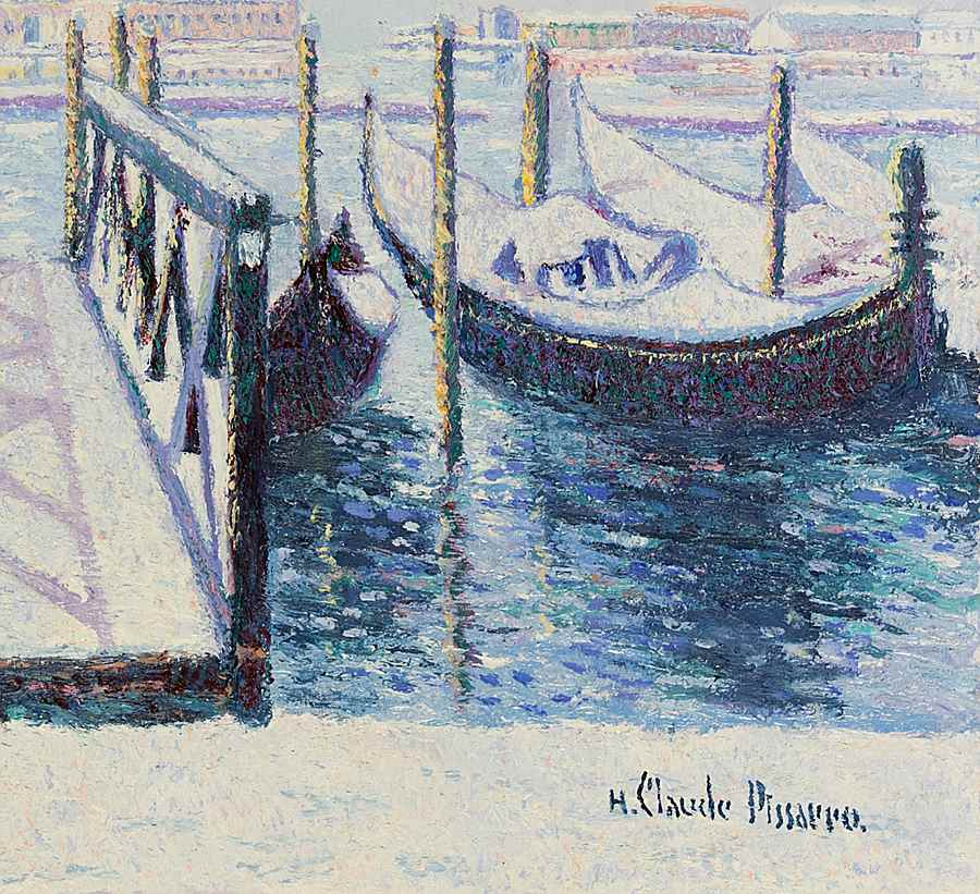 Neige à Venise, Italie - H. Claude Pissarro (b. 1935 - )
