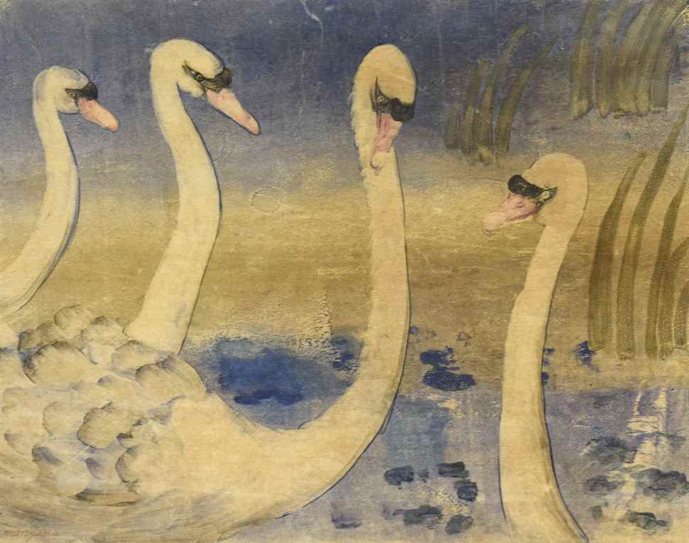 Les cygnes - Georges Manzana Pissarro (1871 - 1961)