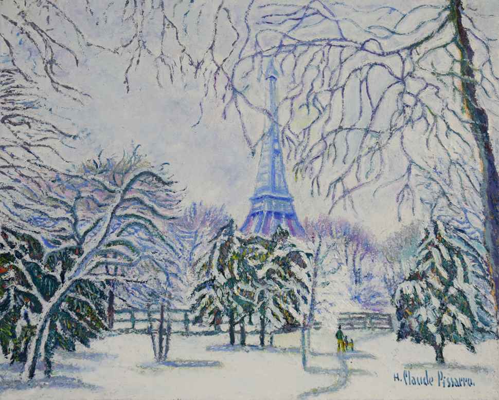 La Tour-Eiffel sous la neige (Paris) - H. Claude Pissarro (b. 1935 - )