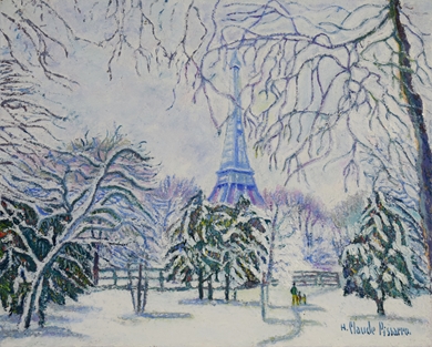 H. Claude Pissarro - La Tour-Eiffel sous la neige (Paris)