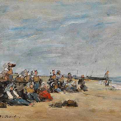 Berck, groupe de pêcheuses assises sur la grève - Eugène Boudin (1824 - 1898)