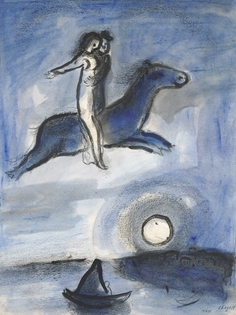 Marc Chagall - Couple sur le cheval dans le ciel