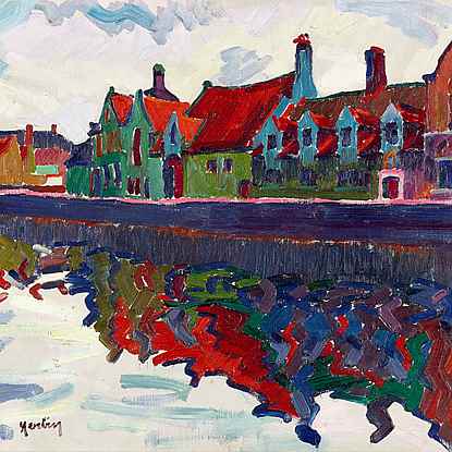 Maisons au Quai Vert, Bruges - Auguste Herbin (1882 - 1960)