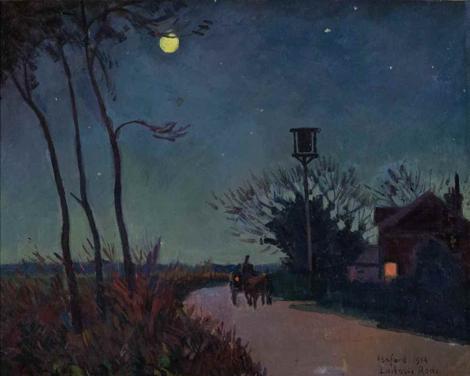 Calèche sur le chemin d'Ashford le soir - Ludovic-Rodo Pissarro (1878 - 1952)