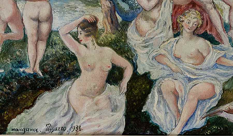 Baigneuses et paons - Georges Manzana Pissarro (1871 - 1961)