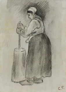 Camille Pissarro - Paysanne Barattant