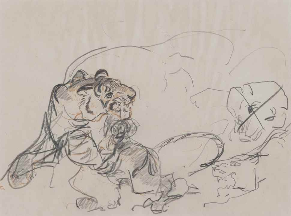 Pouncing Tiger - Orovida Pissarro (1893 - 1968)