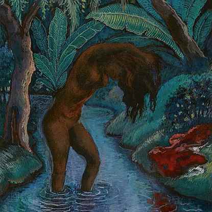 Baigneuse dans un cours d'eau - Georges Manzana Pissarro (1871 - 1961)