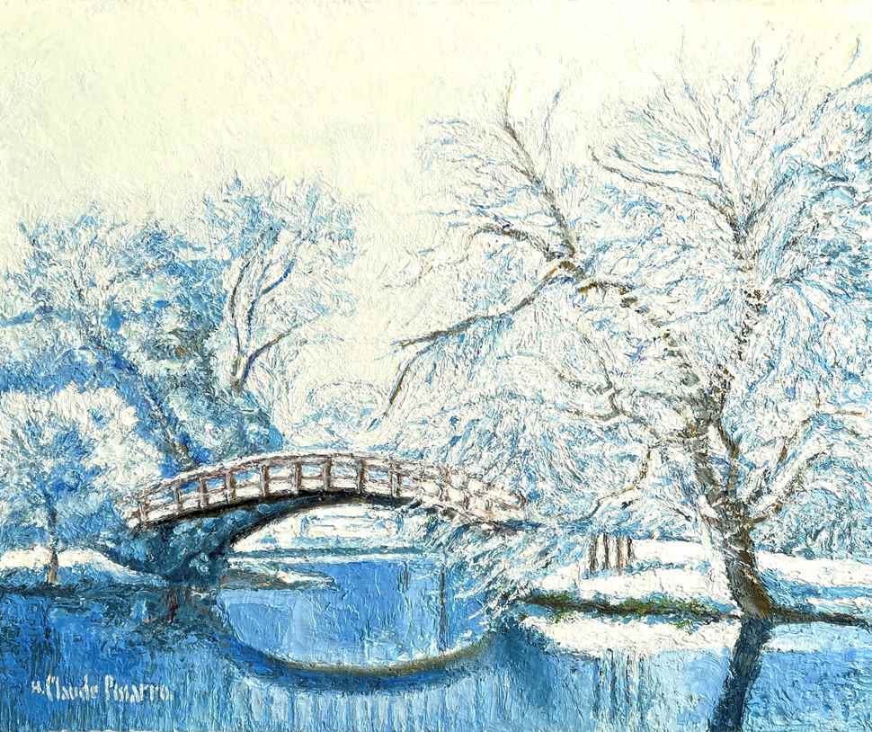 Le Petit Pont des Deux Louises, Oussy (Seine et Marne) - H. Claude Pissarro (b. 1935 - )
