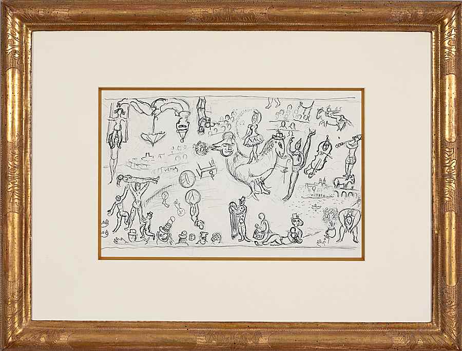 Esquisse pour "Commedia dell'arte" (pour le foyer du théâtre de Francfort) - Marc Chagall (1887 - 1985)