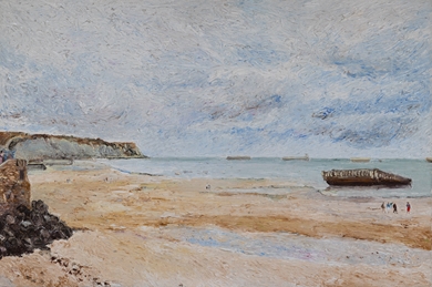 Hugues Pissarro dit Pomié - La Plage d'Arromanches