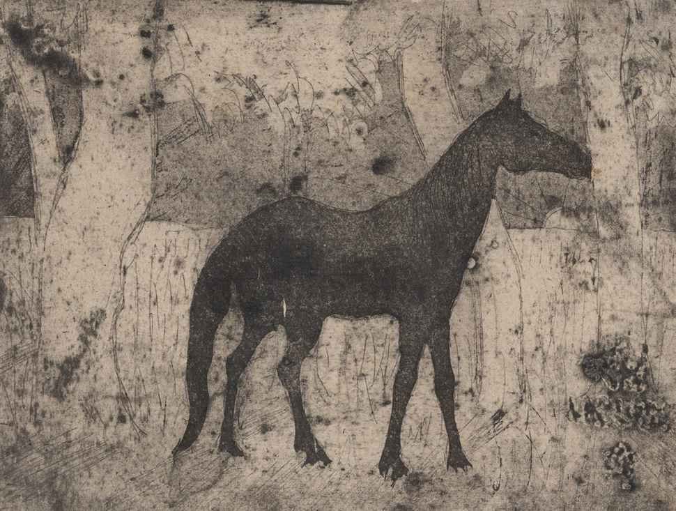 Black Horse Among Trees - Félix Pissarro (1874 - 1897)