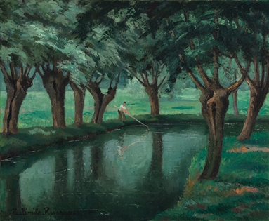 Paulémile Pissarro - Rivière Saulaie à Lyons-la-Forêt, Eure