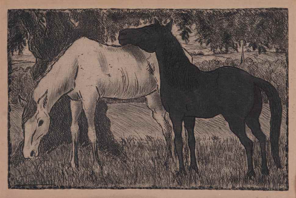 Two Horses Under a Tree - Félix Pissarro (1874 - 1897)