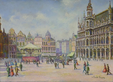 H. Claude Pissarro - La Grande Place (Bruxelles)
