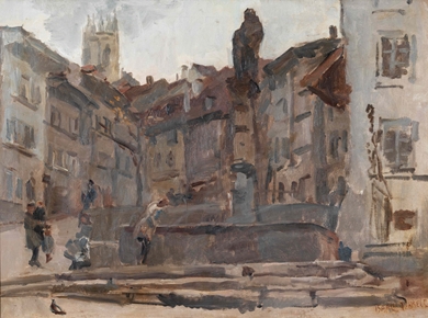Isaac Israëls - Fontaine St. Anne, Fribourg