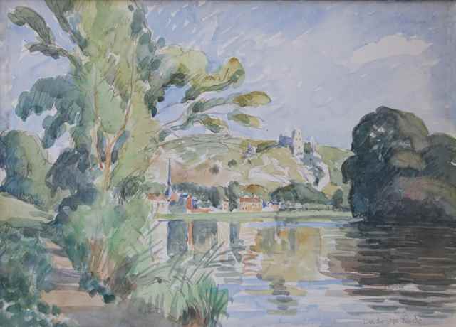 Vue des Andelys (Château Gaillard) - Ludovic-Rodo Pissarro (1878 - 1952)