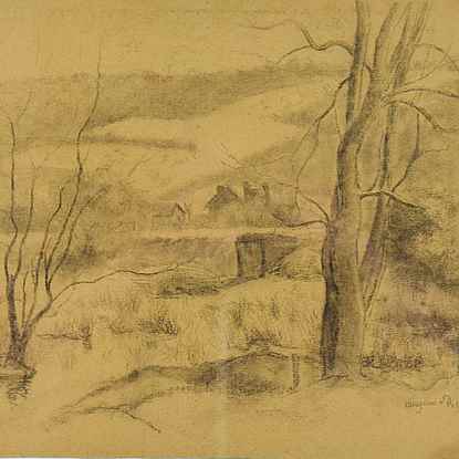 Paysage en Normandie  - Georges Manzana Pissarro (1871 - 1961)