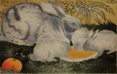 Georges Manzana Pissarro - Rabbit with Four Baby Rabbits