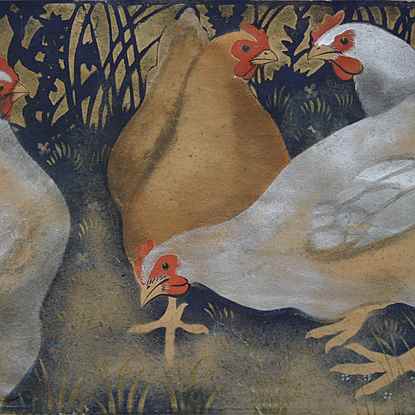 Four Chickens - Georges Manzana Pissarro (1871 - 1961)