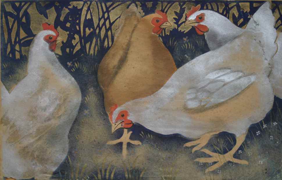Four Chickens - Georges Manzana Pissarro (1871 - 1961)