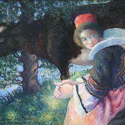 Bretonne à la Vache  - Georges Manzana Pissarro (1871 - 1961)