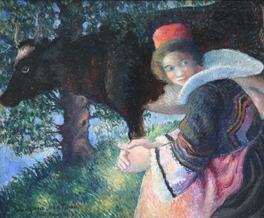 Georges Manzana Pissarro - Bretonne à la Vache 