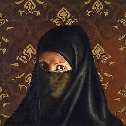 Self Portrait Under a Veil - Fatma Abu Rumi (b. 1977 - )