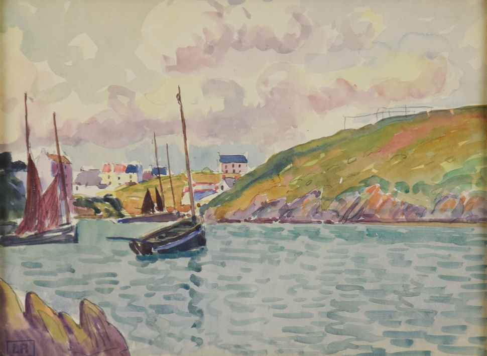 Port de Brigneau, Moëlan-sur-Mer (près de Pont-Aven) - Ludovic-Rodo Pissarro (1878 - 1952)