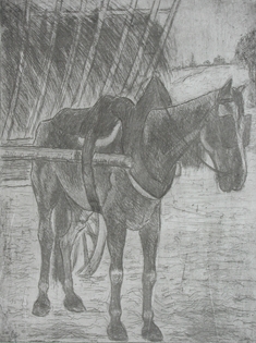 Félix Pissarro - Horse Pulling Hay Cart