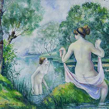 Deux Baigneuses dans un Paysage - Georges Manzana Pissarro (1871 - 1961)