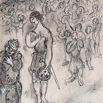 Retour de David Vainqueur de Goliath - Marc    Chagall (1887 - 1985)