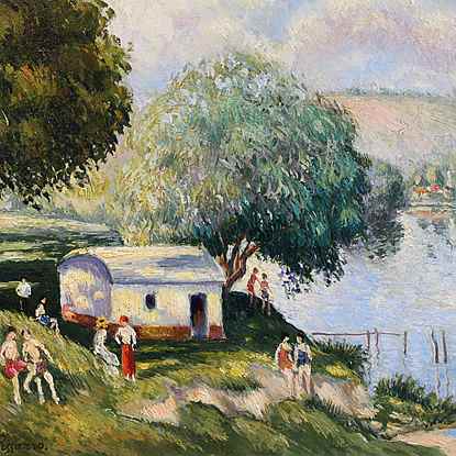 La Plage aux Andelys  - Georges Manzana Pissarro (1871 - 1961)