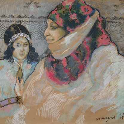 Moroccan Woman with Girl - Georges Manzana Pissarro (1871 - 1961)