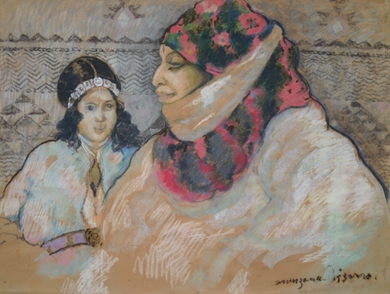 Georges Manzana Pissarro - Moroccan Woman with Girl