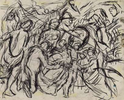 Leon Kossoff - From 'Minerva Protects Pax from Mars' by Rubens'